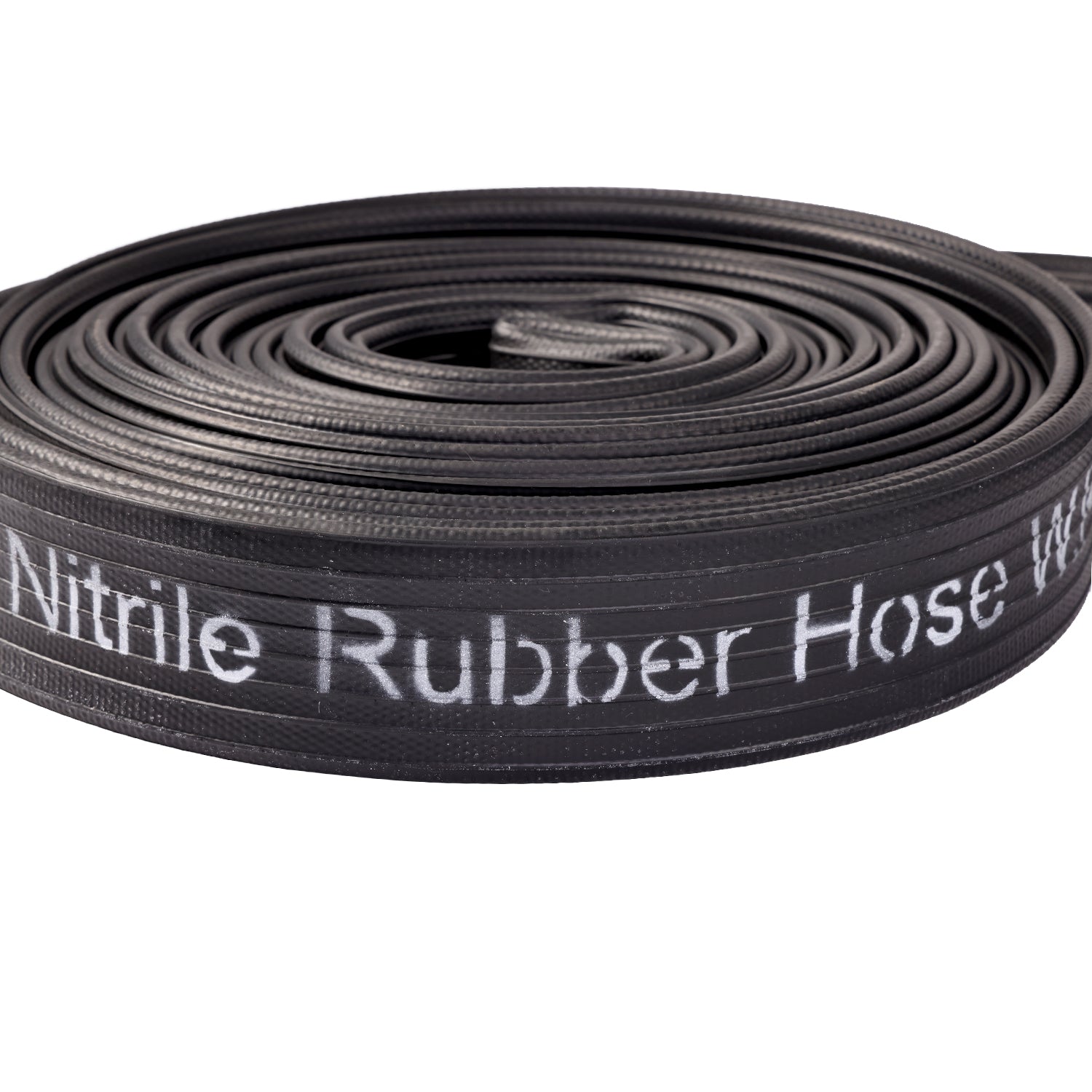 1 1/2” X 50’ BLACK NITRILE/PVC RUBBER COVERED HOSE WITH ALU. COUPLING NST 200PSI