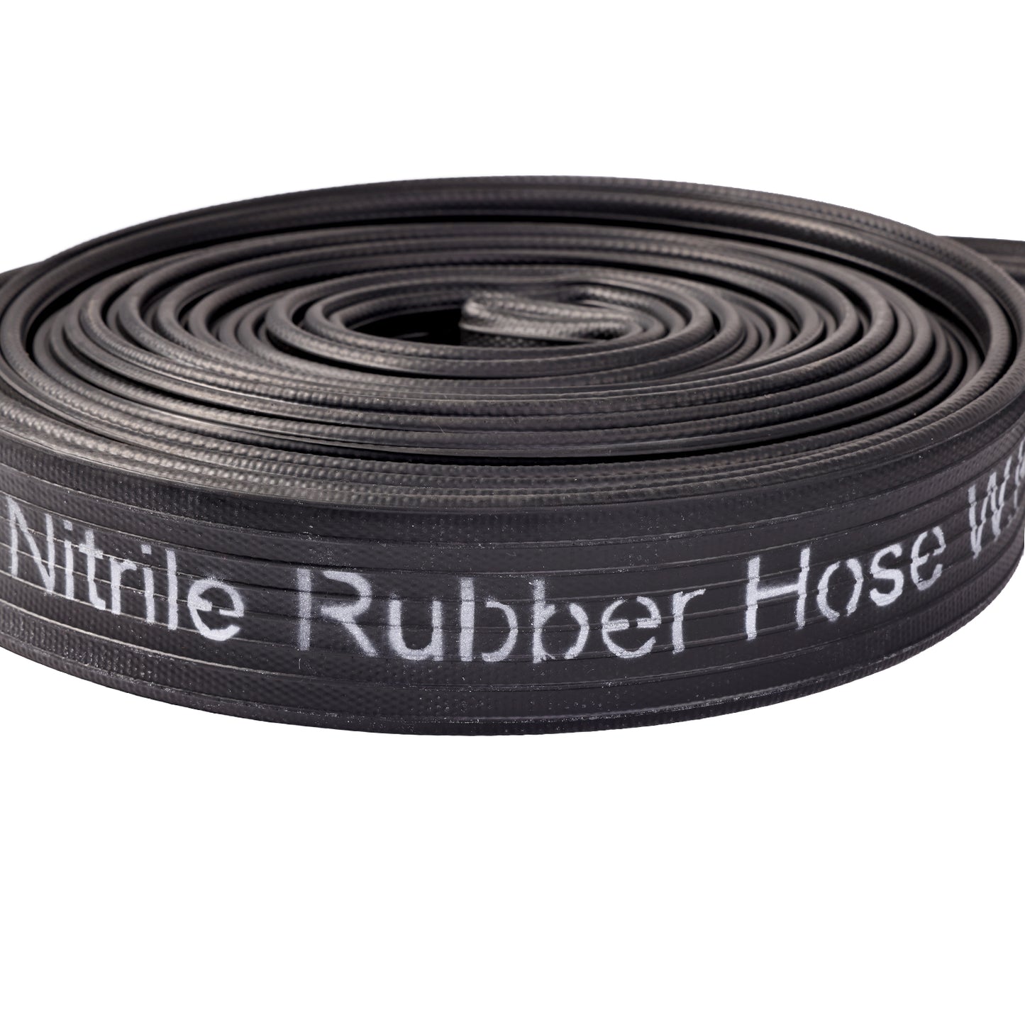 1 1/2” X 50’ BLACK NITRILE/PVC RUBBER COVERED HOSE WITH ALU. COUPLING NST 200PSI