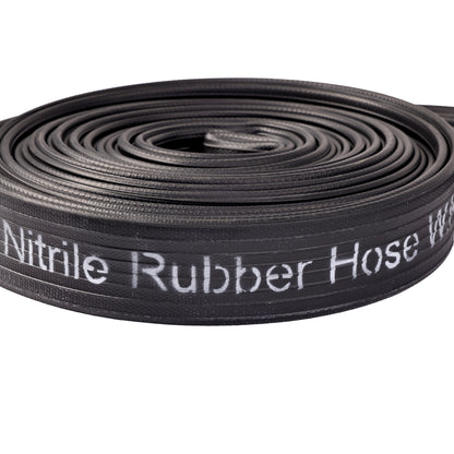 1 1/2” X 50’ BLACK NITRILE/PVC RUBBER COVERED HOSE WITH ALU. COUPLING NST 200PSI