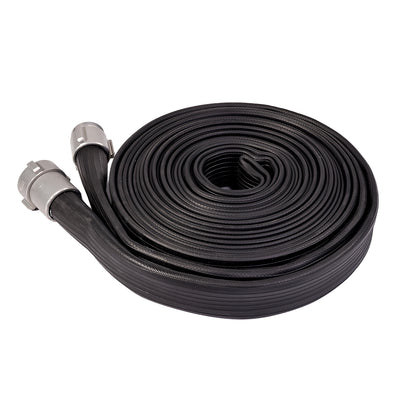 1 1/2” X 50’ BLACK NITRILE/PVC RUBBER COVERED HOSE WITH ALU. COUPLING NST 200PSI