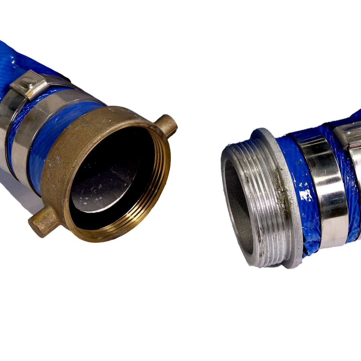 2" X 50' BLUE PVC LAYFLAT HOSE WITH PINLUG+CPF CLAMP (85PSI)